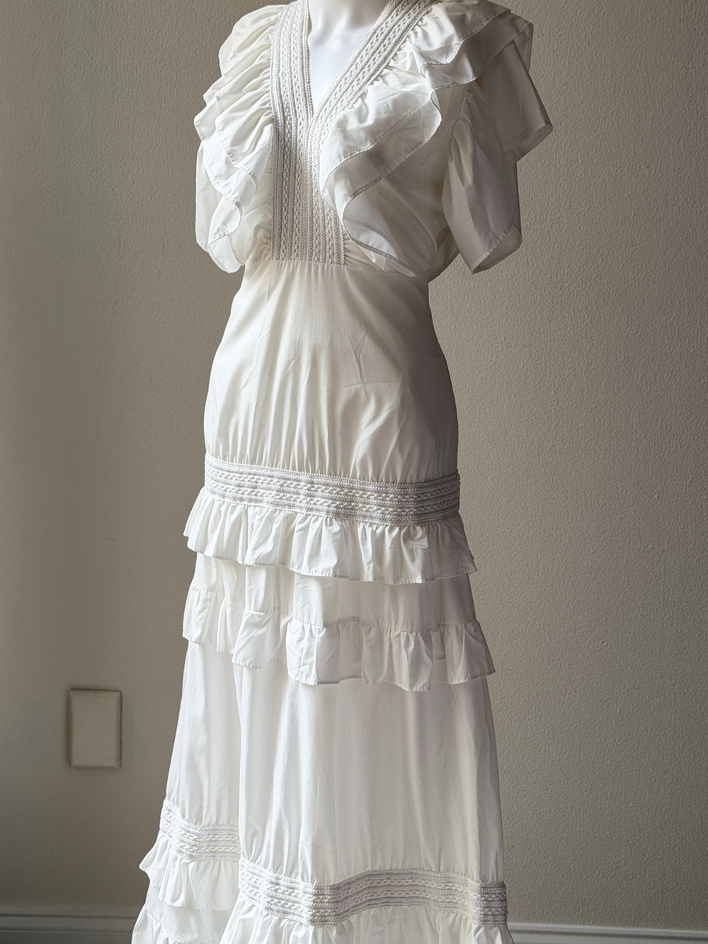 Silvia Tcherassi White Ruffle Maxi Dress